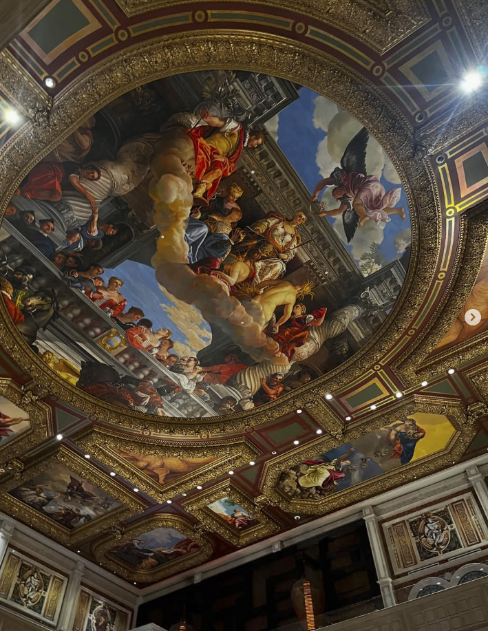 Painted ceiling at Caesars Palace in Las Vegas